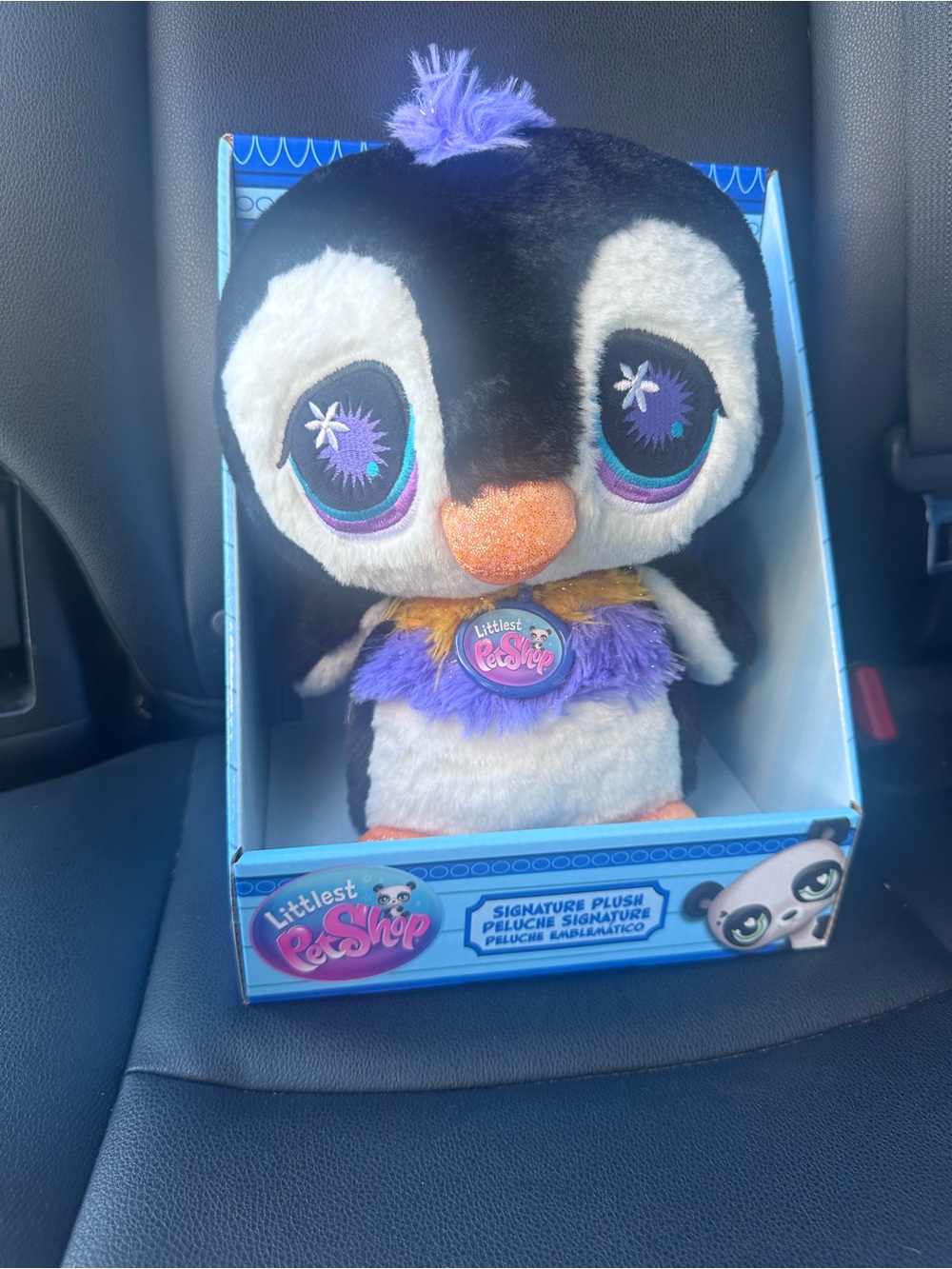 Littlest Pet Shop Black, White & Purple Plush Penguin
